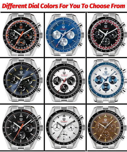 Watchdives New Wd1863 Quartz Men Watch VK63 Chronograph Bubble Sapphire Waterproof 39Mm Steel Top Brand Luxury Business Watch
