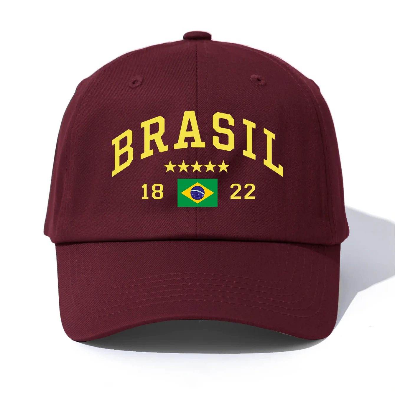 1pc BRASIL Print Baseball Cap for Adults,Minimalist Retro Style Casual Soft Adjustable Dad Hat,Perfect As Gift