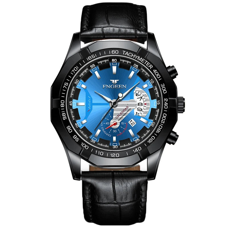 Reloj de pulsera de cuarzo de lujo BINBOND para hombre, luminiscente, resistente al agua, con fecha automática, de acero inoxidable