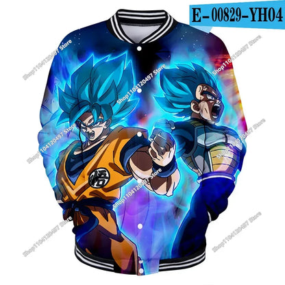 Uniforme da baseball streetwear Dragon Ball per uomo e donna, costume Son Goku per adulti, giacca primaverile e autunnale, cardigan, felpa, idea regalo