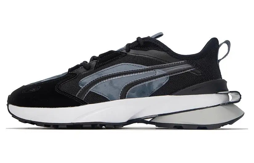 Puma Pwrframe Op-1, chaussures de sport basses, style lifestyle, en tissu Stealth et cuir synthétique, noir et gris, 386623-01