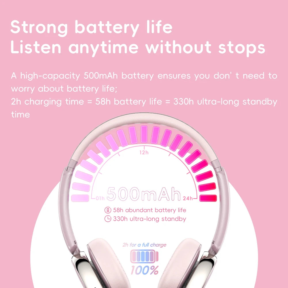FiiO ANYTIME Bluetooth 5.4 Wireless Headphone Noise Cancelling Bluetooth Earphones Hi-Res Wireless Over-Ear Headphones with mic