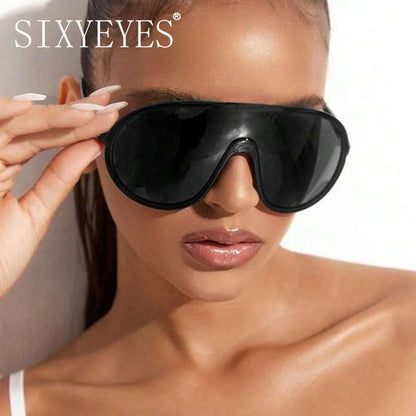 Trendige, übergroße Einteilige Sonnenbrillen für Damen und Herren – Luxusmarken-Designer-Sonnenbrillen – Modische Sonnenbrillen – Große Brillenfassungen