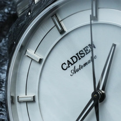 CADISEN Automatic Mechanical Ultra-thin Wristwatch MIYOTA 9015 Top Brand Luxury Curved Single-dome Sapphire Crystal Watch Man