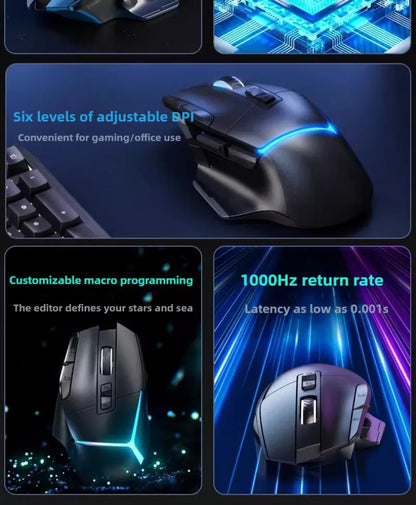 G2 Wired Gaming Mouse 12800DPI Ergonomics RGB Lighting Effect 1000Hz 7000FPS 9 Keys Macro Programming Mouse for Laptops Desktop