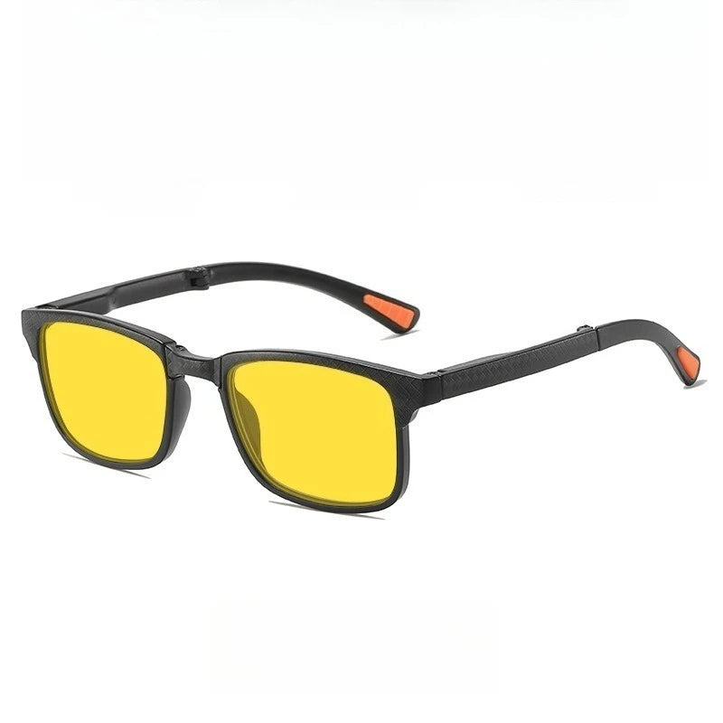 Óculos de sol retro quadrados para mulher com visão noturna, anti-luz azul, UV400; óculos para homem para jogos de computador, anti-radiação, com lentes vermelhas e laranja para dormir