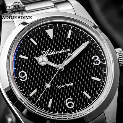 Reloj para hombre ADDIESDIVE – Caja de acero inoxidable 316L, resistencia al agua de 10 bares, esfera luminiscente, modelo AD2096 – Reloj de cuarzo de lujo