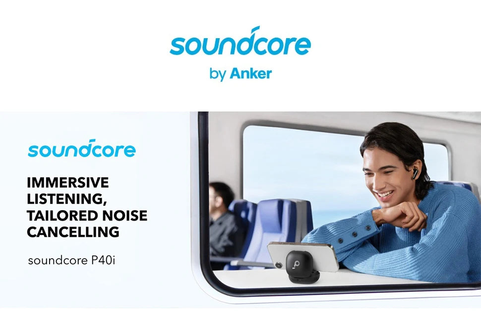 (EU stock) Soundcore P40i by Anker, Wireless Earbuds with ANC, BassUp Technology, 60h Playtime, 2-in-1 Charging Case, IPX5, Bluetooth