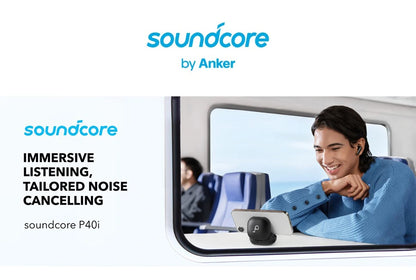 (EU stock) Soundcore P40i by Anker, Wireless Earbuds with ANC, BassUp Technology, 60h Playtime, 2-in-1 Charging Case, IPX5, Bluetooth