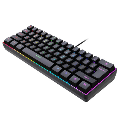 Russian Keyboard English RGB Lighting 61 Keys 60% Layout Gaming Keyboard ISO USB Wired Full Key No Impact K401 For Game Office
