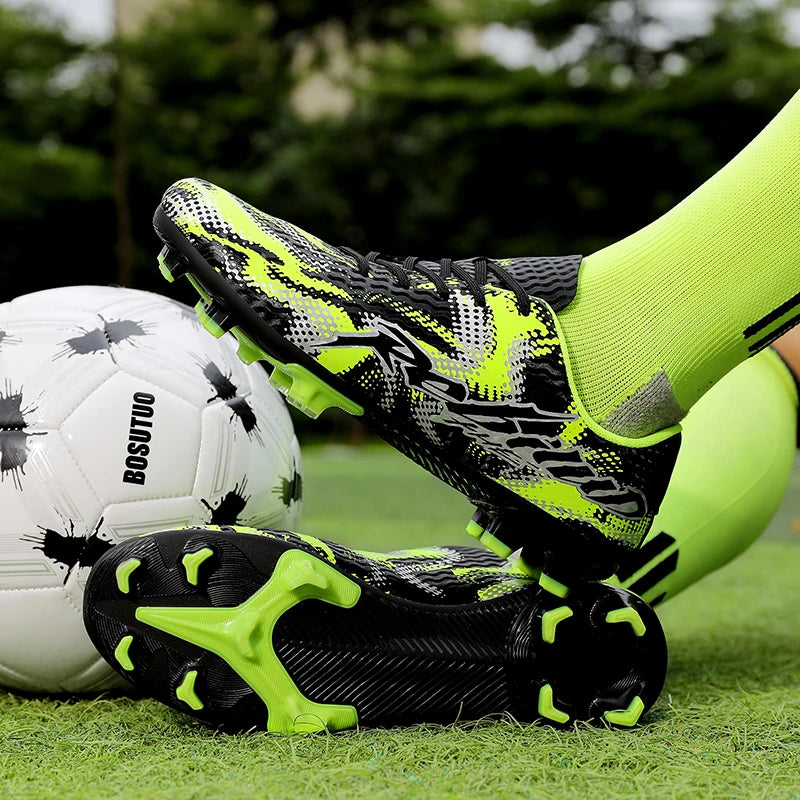 Nouvelles chaussures de football pour hommes, crampons FG, pointes longues TF, crampons pour terrain synthétique, chaussures de football Yonug, antidérapantes, unisexes, pour entraînement et match sur gazon extérieur