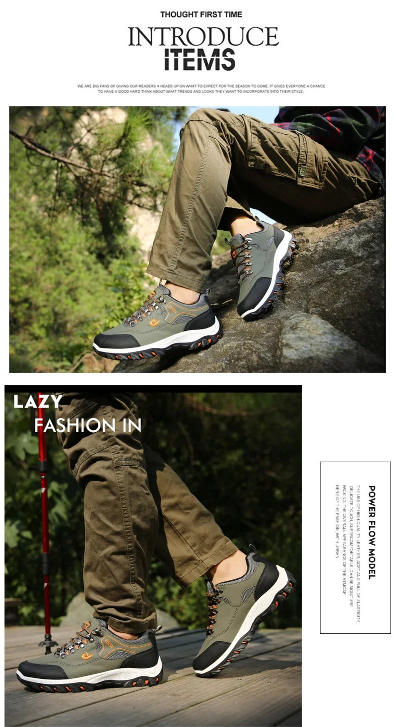 Zapatillas de senderismo EVA para hombre, impermeables, antideslizantes, de cuero, para deportes al aire libre, camping, running y jogging, novedad 2025