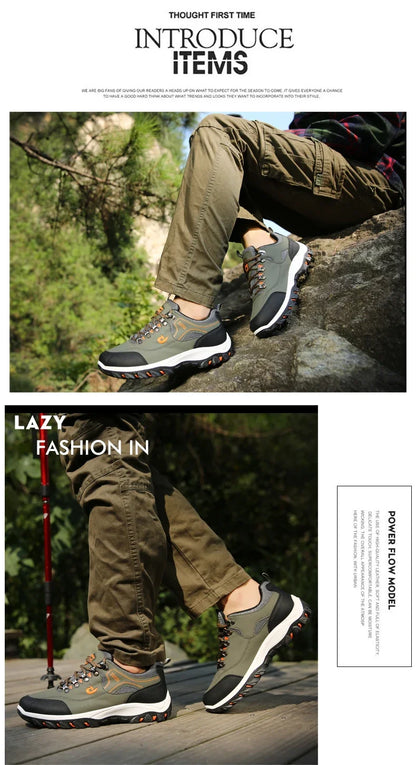 Zapatillas de senderismo EVA para hombre, impermeables, antideslizantes, de cuero, para deportes al aire libre, camping, running y jogging, novedad 2025