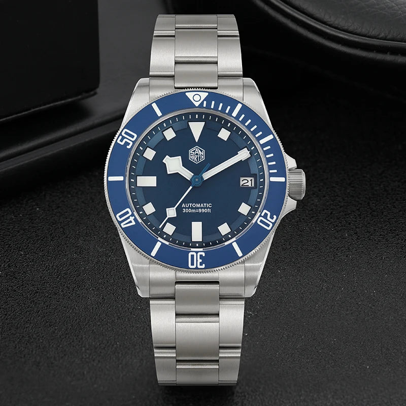 San Martin SN0121TD Titanium Diving Watch ST2130 Automatic Movement Watches Grade5 Titanium 120 Click Waterproof 300m Wristwatch