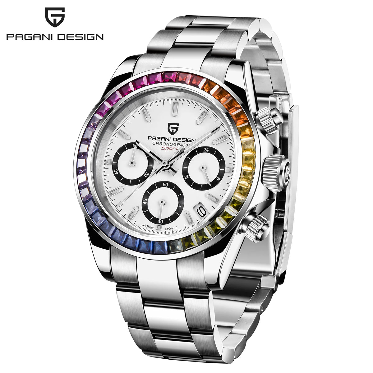 Montre-bracelet pour homme PAGANI DESIGN – Chronographe de luxe, mouvement à quartz MIYOTA VK63, verre saphir, étanche, style sportif