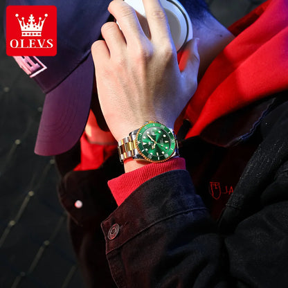 Reloj mecánico automático de lujo para hombre OLEVS 6650 – Resistente al agua, luminiscente, correa de acero – Reloj de pulsera para hombre, estilo profesional, marca de prestigio