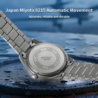 BERNY Aviation Top Titanium Mechanical Men Watch Sapphire AR Coating Supper Luminous 10Bar Sport Watch Titanium Aviation Watches