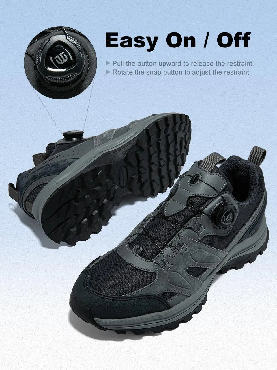 Baasploa Men Hiking Shoes Non-Slip Wear Resistant Outdoor Climbing Walking Shoes for Men Comfort Inner Cotton Outdoor Sneakers