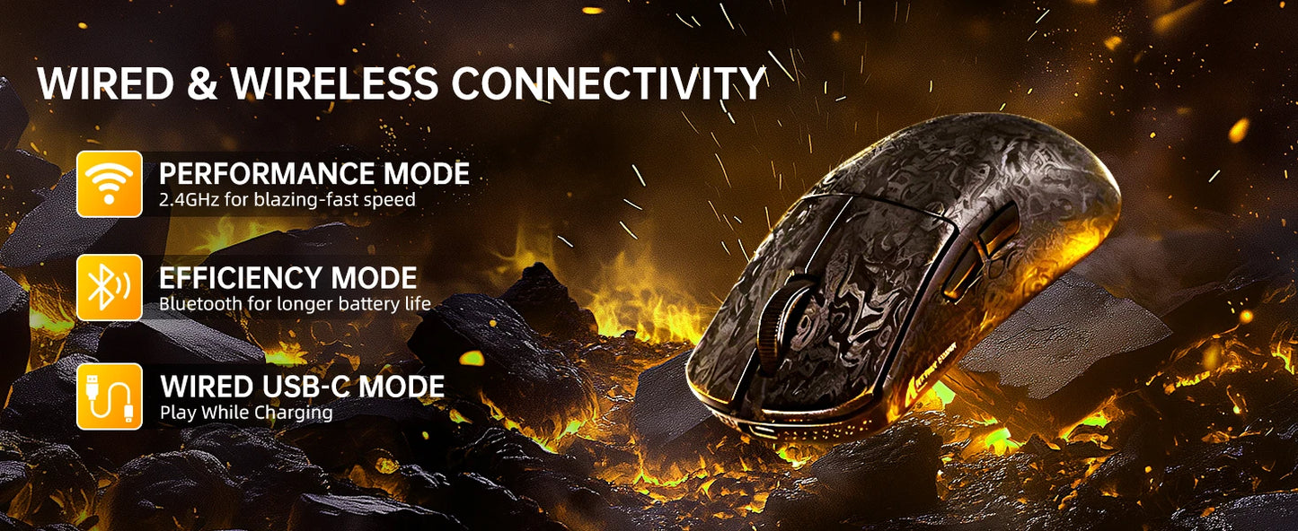 ATTACK SHARK R11 ULTRA Carbon Fiber Wireless Gaming Mouse, 8000Hz, PAW3950MAX, 42000DPI, 49g Lightweight, 20000FPS, Nordic 52840