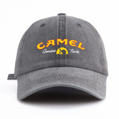 1pc CAMEL Print Washed Baseball Cap for Adults,Minimalist Retro Style Casual Soft Adjustable Dad Hat,Perfect As Gift