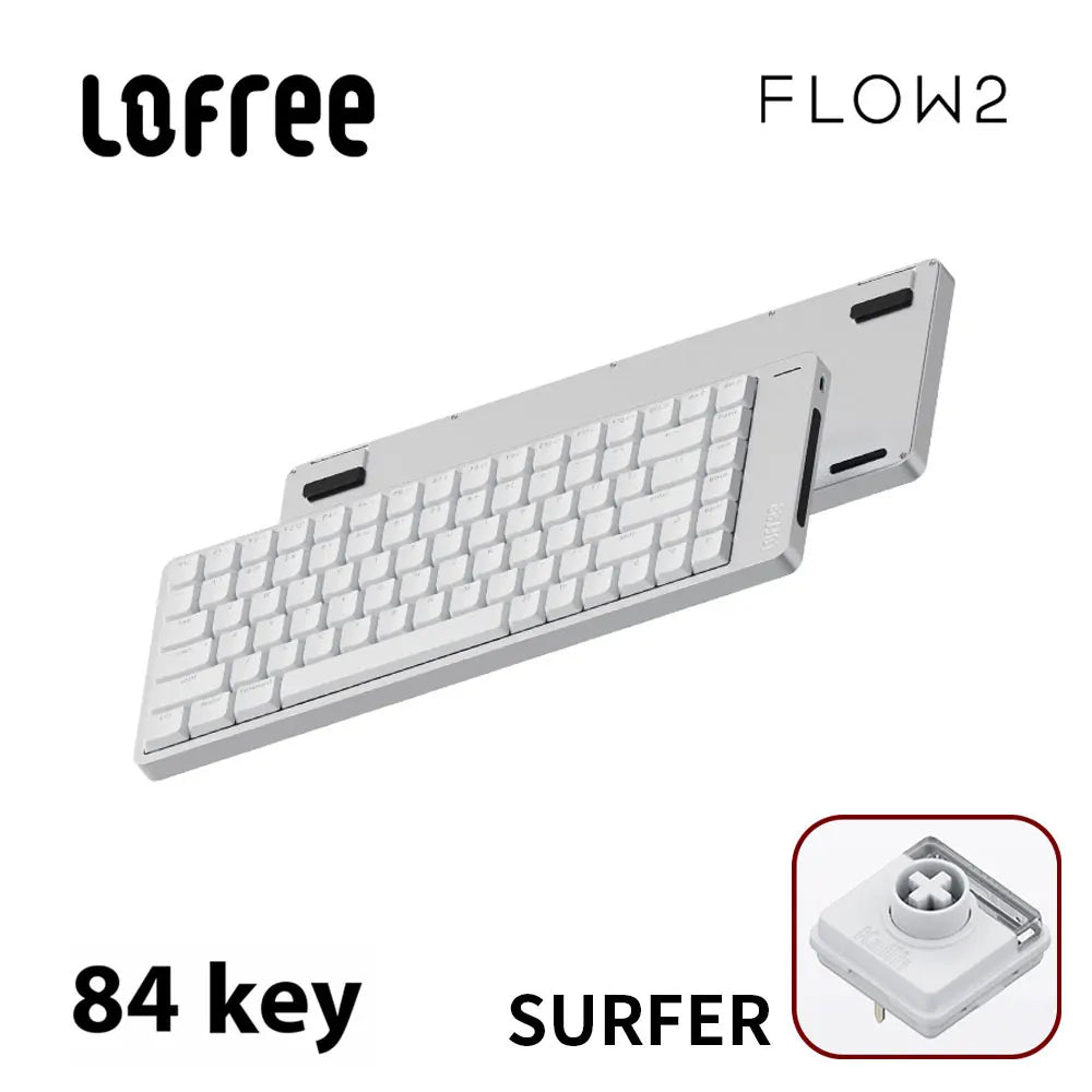 Lofree FLOW2 Mechanical Keyboard Business Office Wireless Bluetooth Wired Quiet & Gentle Sound Compatible Mute Aluminum Lump