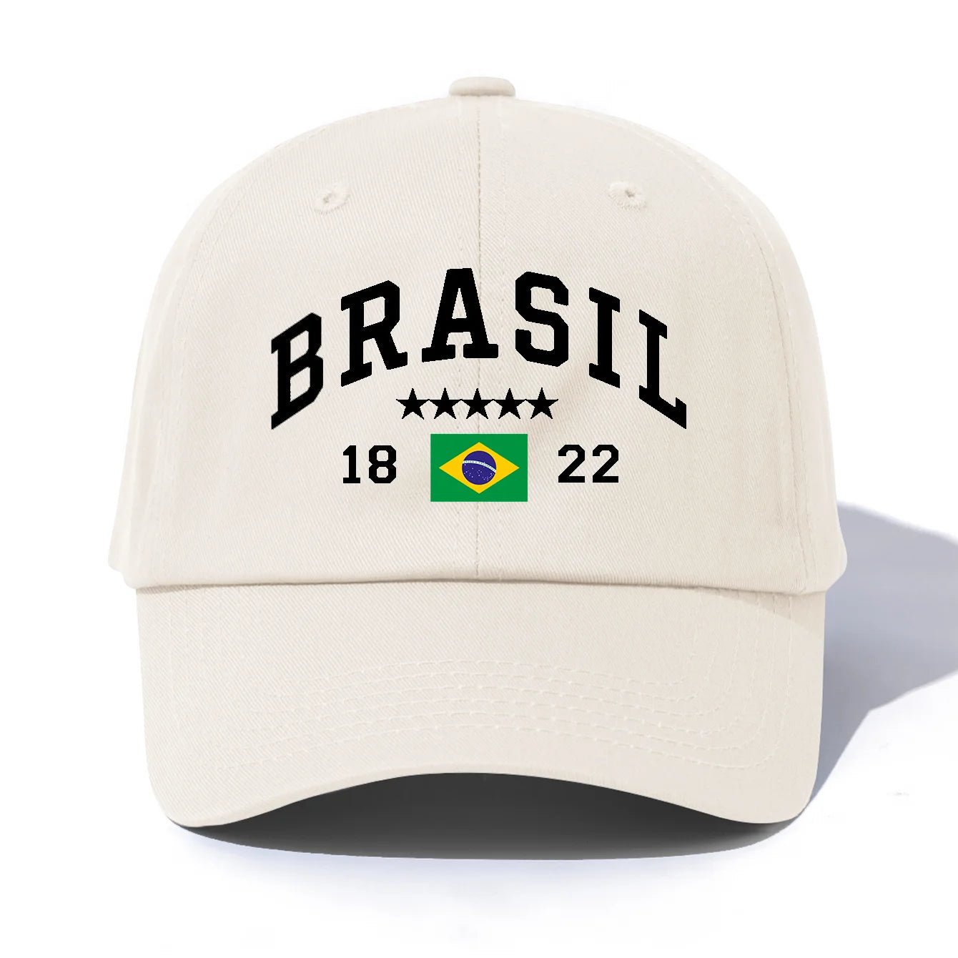 1pc BRASIL Print Baseball Cap for Adults,Minimalist Retro Style Casual Soft Adjustable Dad Hat,Perfect As Gift