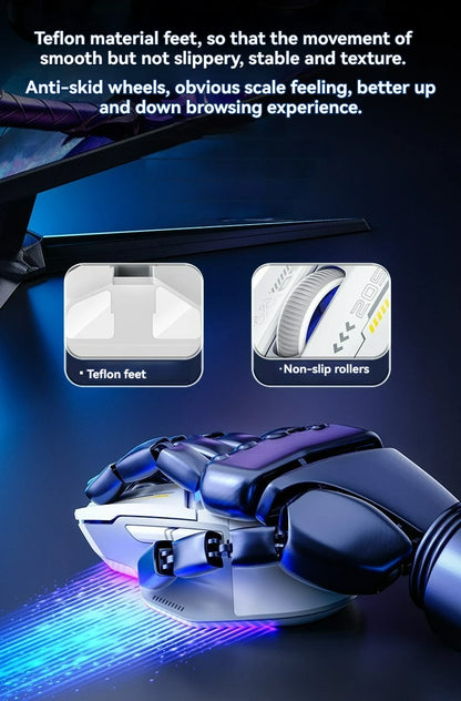 Tri-Mode Connection 10000DPI 2.4G Wireless Bluetooth Gaming Mouse PMW3325 RGB  Light For PC Gaming Laptop and MAC