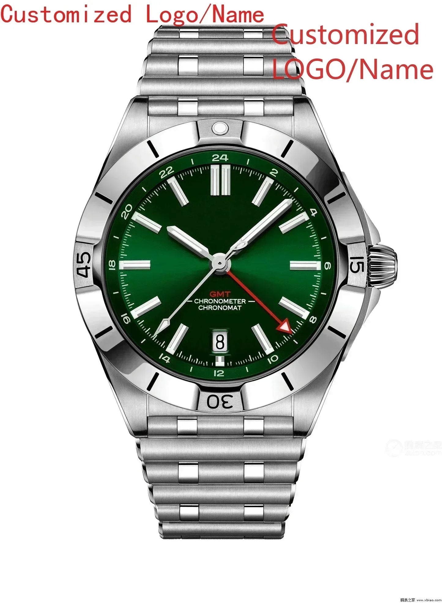 A989 Store Customized Watch  Sport Watch Green Blue Watches GMT Chronomat Automatic Mechanical 904L Stainless Steel