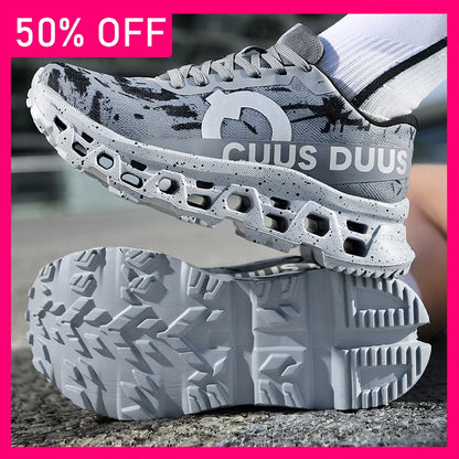 Men Sports Shoes Shock-absorbing Jogging Anti Slip Breathable Mesh Soft Soled Running Shoes Outdoor Fitness Lace Up Sports Shoes