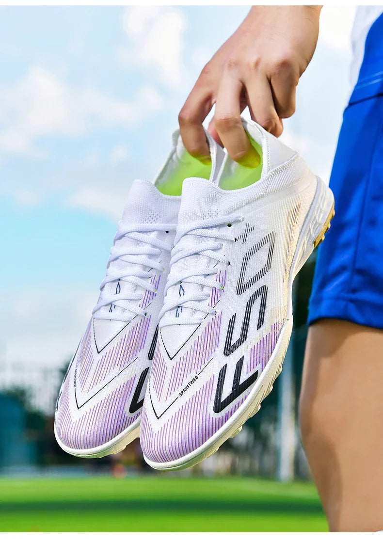 Nouvelles chaussures de football pour hommes, chaussures de futsal d'intérieur antidérapantes, crampons de match de haute qualité, chaussures de football, baskets, chaussures montantes pour terrain gazonné et extérieur