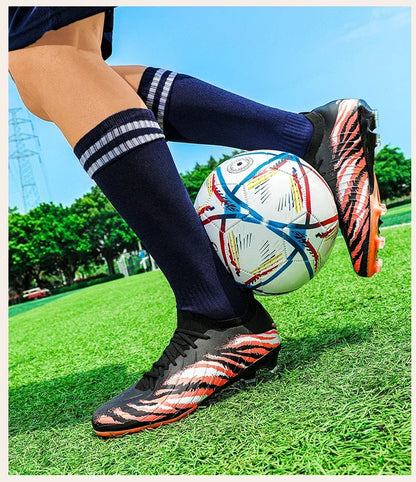Botas de fútbol para hombre, deportivas, ultraligeras y antideslizantes, para exterior, tacos de adulto para partido, unisex, cómodas para césped, alta calidad