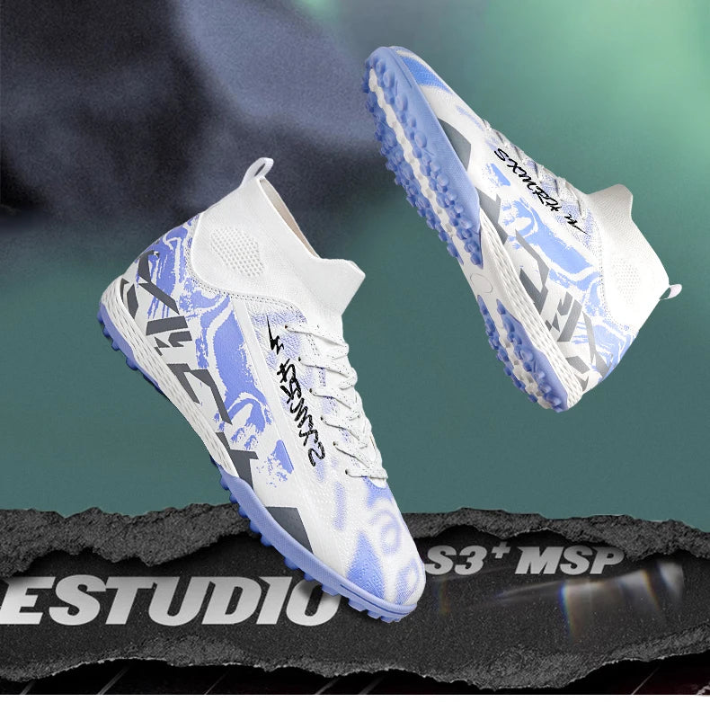 Double Star hoge TF-turfvoetbalschoenen voor heren, jeugd- en studenteditie, volwassenen en kinderen, professionele wedstrijd- en trainingsschoenen voor voetbal S