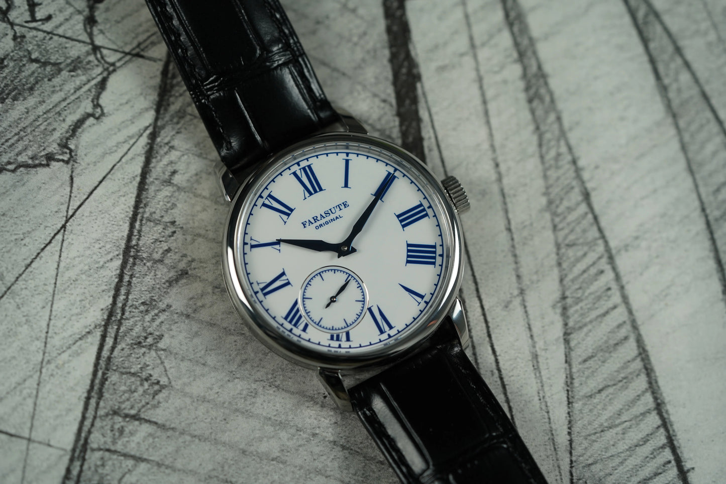 FARASUTE New 39mm Manual Customized Mechanical Movement Watch Men Casual Power Reserve 80 hours Sapphire Wristwatch reloj hombre