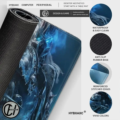 XXL Gaming Accessories Gamer Keyboard Desk Mat Non-Slip World of Warcraft Lich King Laptop Notebook Mousepad Mouse Mats HYBXAXC
