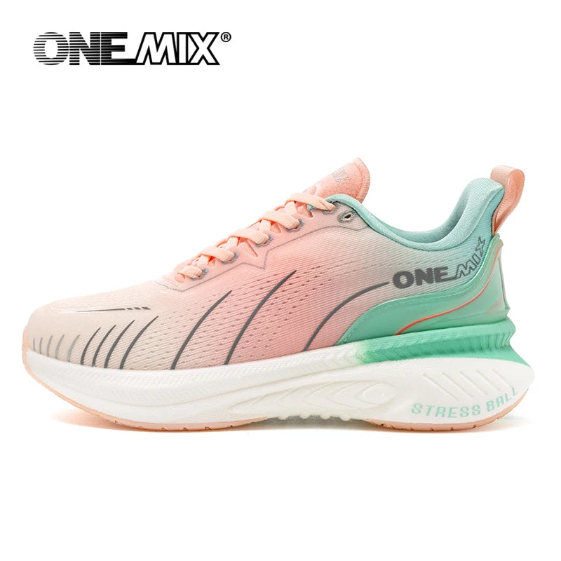 Zapatillas de running ONEMIX White Road para hombre con amortiguación de aire, deportivas de exterior, zapatillas de entrenamiento masculinas de verano para jogging, calzado para mujer