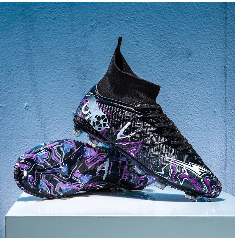 1 paire de chaussures de football pour adultes avec crampons TF, pour les étudiants, durables, antidérapantes, pour l'entraînement sur gazon et les matchs de football