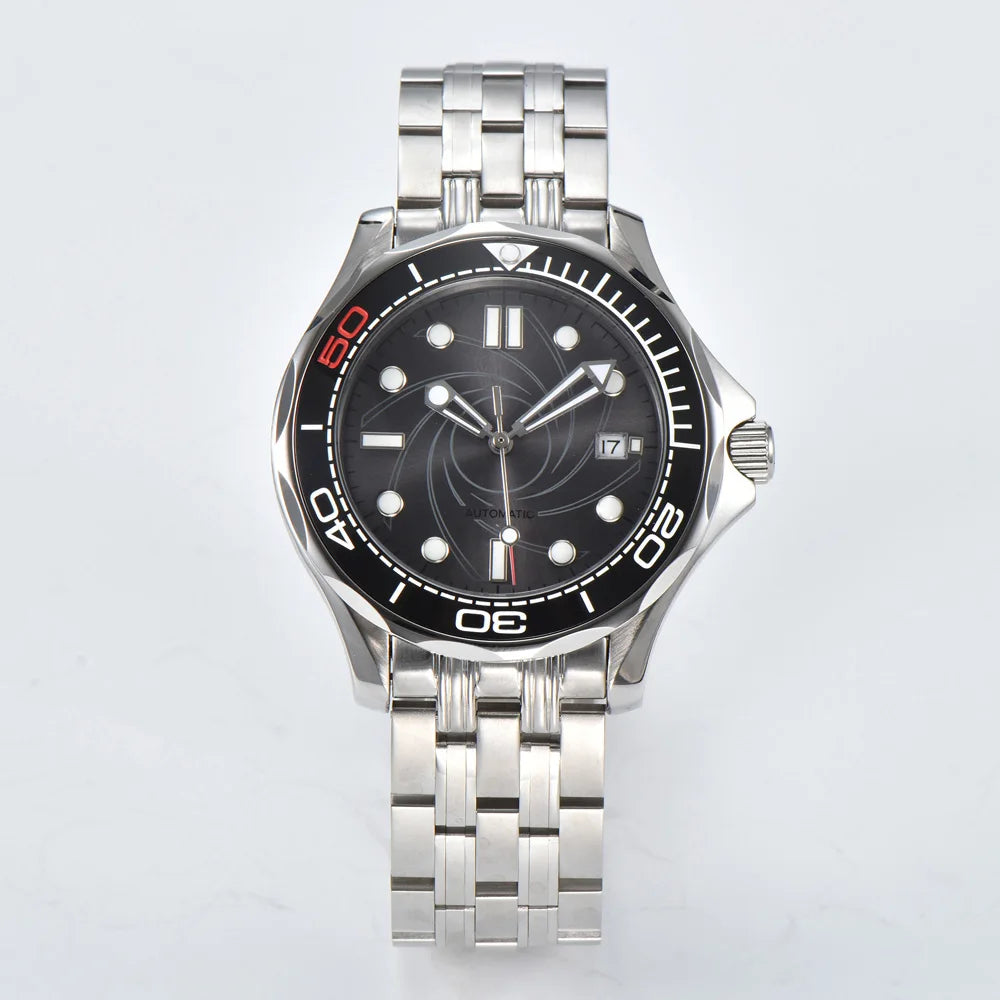 Parnsrpe 2026 New Miyota 8215 Automatic Dive Watch for Men Luxury Sport Green Dial Luminous Sapphire Crystal Date Waterproof Bus