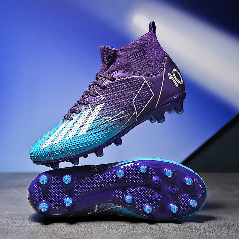 Nouvelles chaussures de football pour hommes, ultralégères, pour intérieur et extérieur, de haute qualité, à haute cheville, antidérapantes, chaussures de sport, futsal antidérapantes