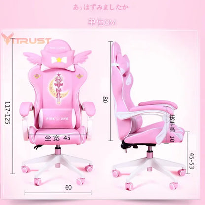Pink Gaming Chairs for Girl Magic Comfortable Anchor Live Chair Gaming Chair Cute Pink Gaming Chair