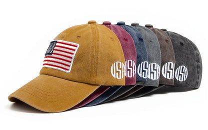 USA-Flagge Herren-Baseballkappe Retro-Stickerei Gewaschene Baumwolle Dad Hats Mode Damen Hip-Hop-Kappen Sommer Outdoor-Sonnenvisier-Hut