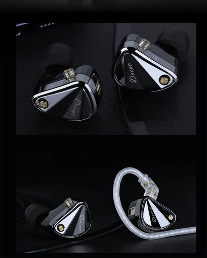 KZ Decet 5DD Dynamic Drive Earphones Adjustable Earbuds 10 Unit Upgraded Drive HIFI in Ear Wired Music Headphones 2PIN Cables