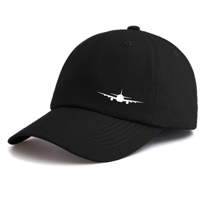 1pc Airplane Print Baseball Cap for Adults,Minimalist Retro Style Casual Soft Adjustable Dad Hat,Perfect As Gift