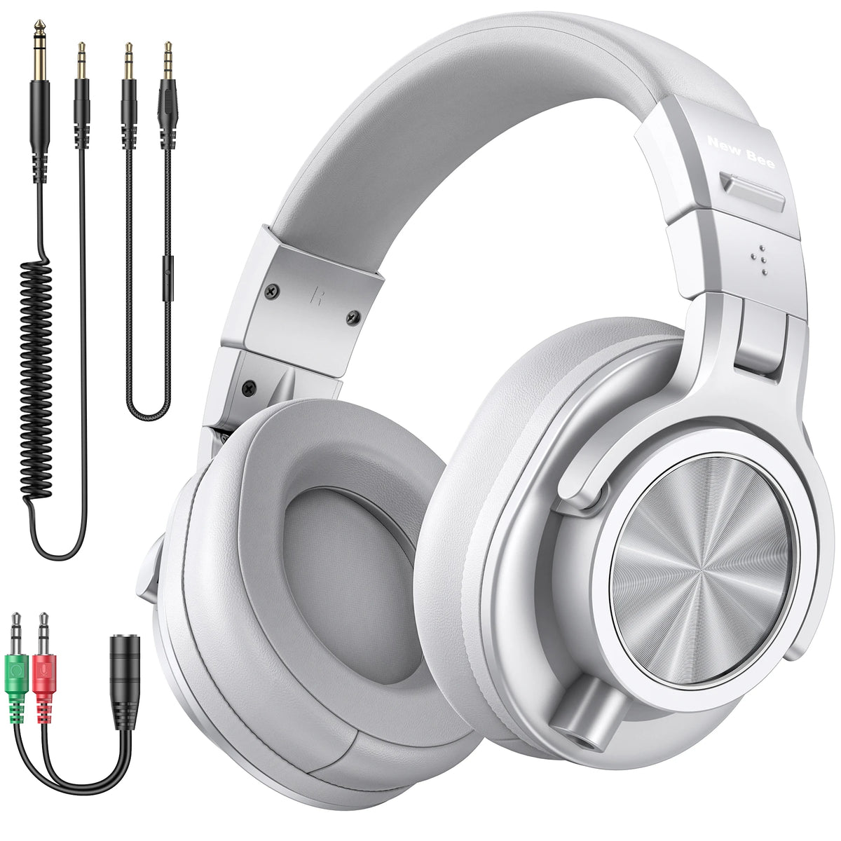 Nouveaux écouteurs DJ professionnels filaires New Bee, casque de studio haute résolution, casque de monitoring pour studio de musique avec microphone, écouteurs circum-auraux