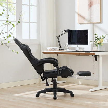Ergonomic Rotating Gaming Chair, 360 Reclining Office Chair °   Pivoting, Height-Adjustable, Footrest, Headrest