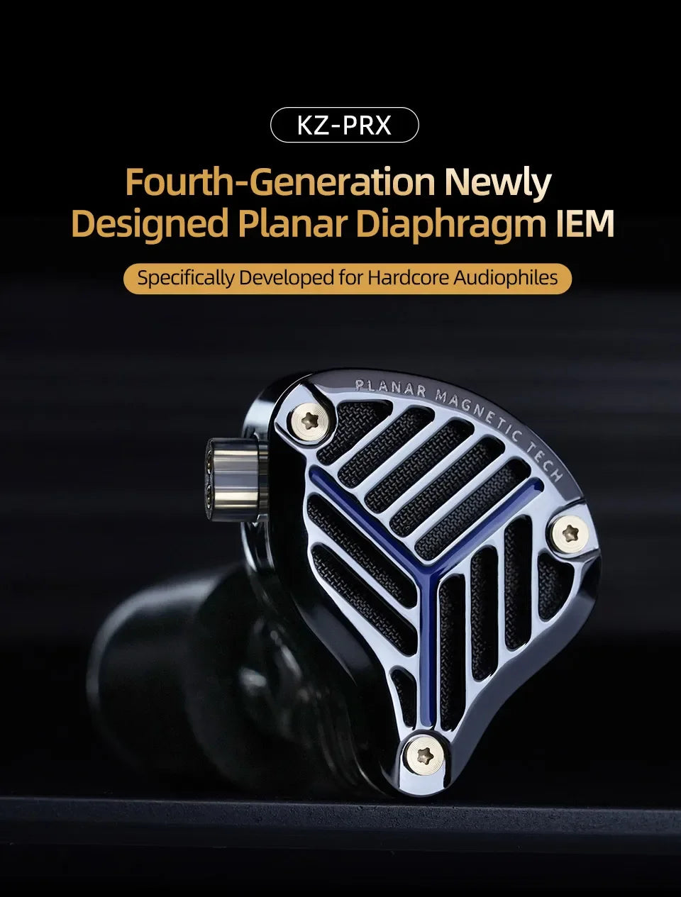 KZ PRX Fourth-Generation Planar Diaphragm Earphone HiFi Bass Earbuds Monitor Headset Sport Music IEM Replaceable Cable