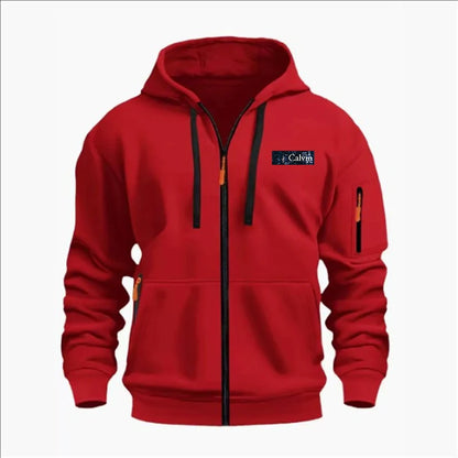 Men's Sweatshirts with Zipper Pockets Thin Solid Color Half Tracksuit Casual Outdoor Hooded Tracksuit Long Sleeves Jacket Coats