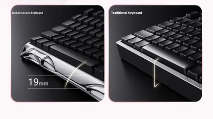 Mercury K1 Grava Star Breaking 75 RGB Mechanical Keyboard Gaming Bluetooth 2.4G Wired RGB Hotswap Gamer Non-contact Keyboard