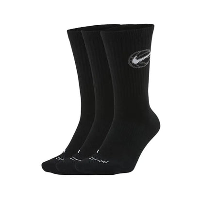 Nike Socks: 3-Pack of Men's and Women's Sports Socks / Basketball Socks / Durable, Moisture-Wicking Cotton Socks SX5545-100