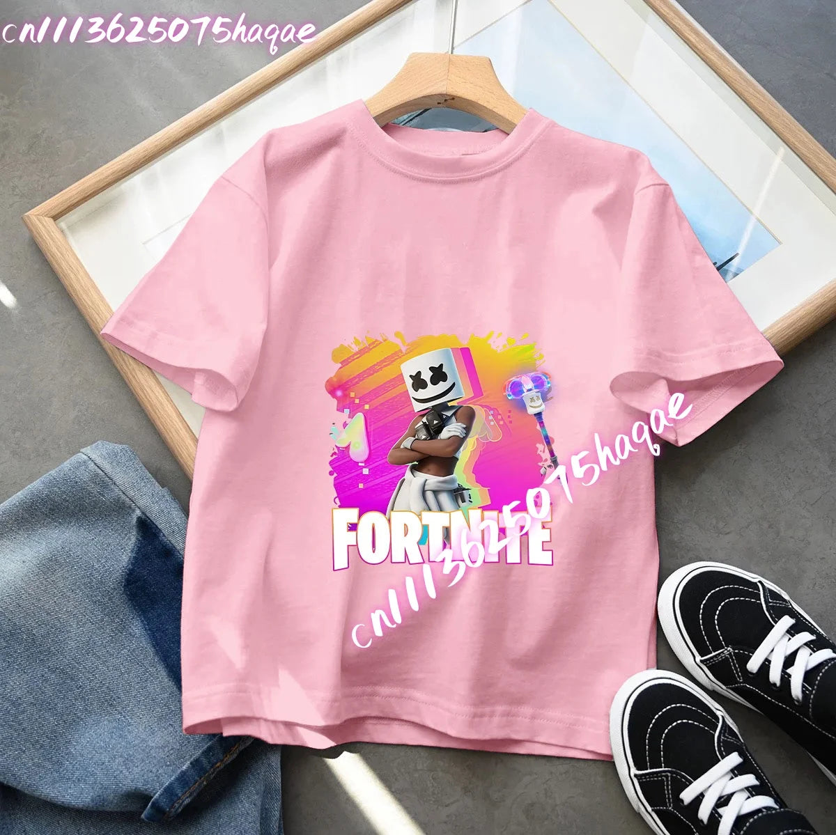 Série Fortnite – letní dětské tričko s krátkým rukávem pro chlapce a dívky, kreslený potisk, herní top, vtipný dárek k narozeninám