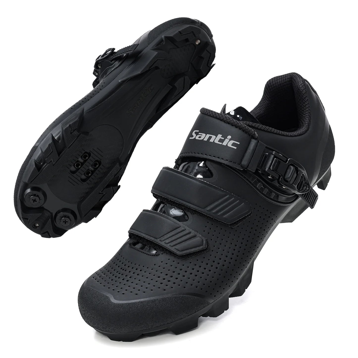 Santic Mountain Bike Lock Shoes for Men SPD Locking Shoes MTB Bike Accessories Breathable Self-Locking Unisex Cycling Sneakers